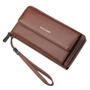 Baellerry Genuine Leather Men Wallet with Wrist Strap