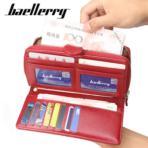 Leather Women Wallet with Wrist Strap