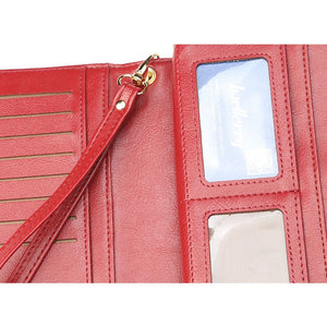 Leather Women Wallet with Wrist Strap