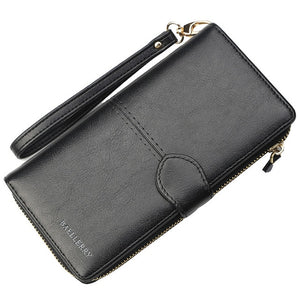 Leather Women Wallet with Wrist Strap