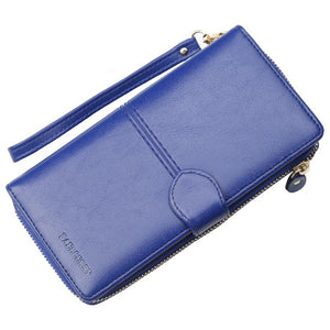 Leather Women Wallet with Wrist Strap
