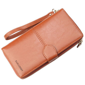 Leather Women Wallet with Wrist Strap
