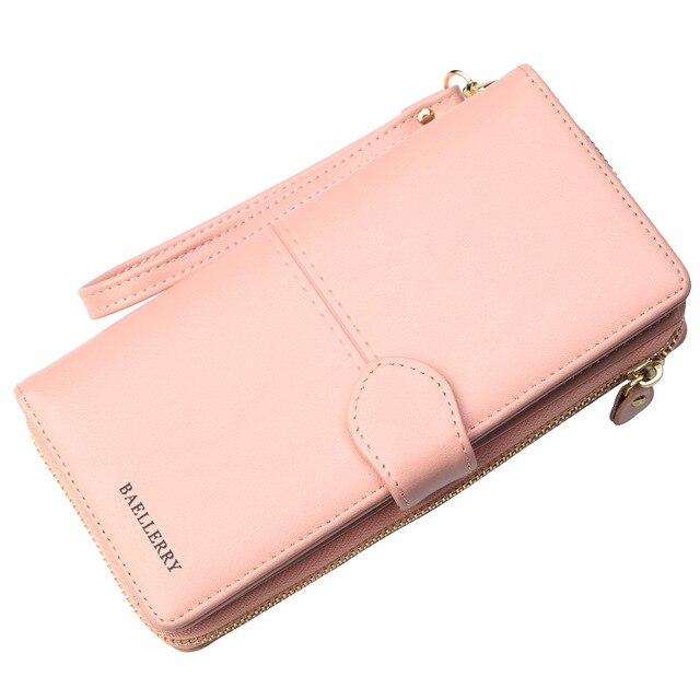 Leather Women Wallet with Wrist Strap