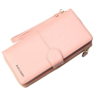 Leather Women Wallet with Wrist Strap