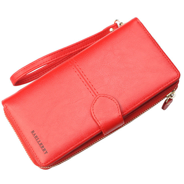 Leather Women Wallet with Wrist Strap
