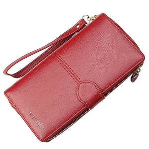 Leather Women Wallet with Wrist Strap