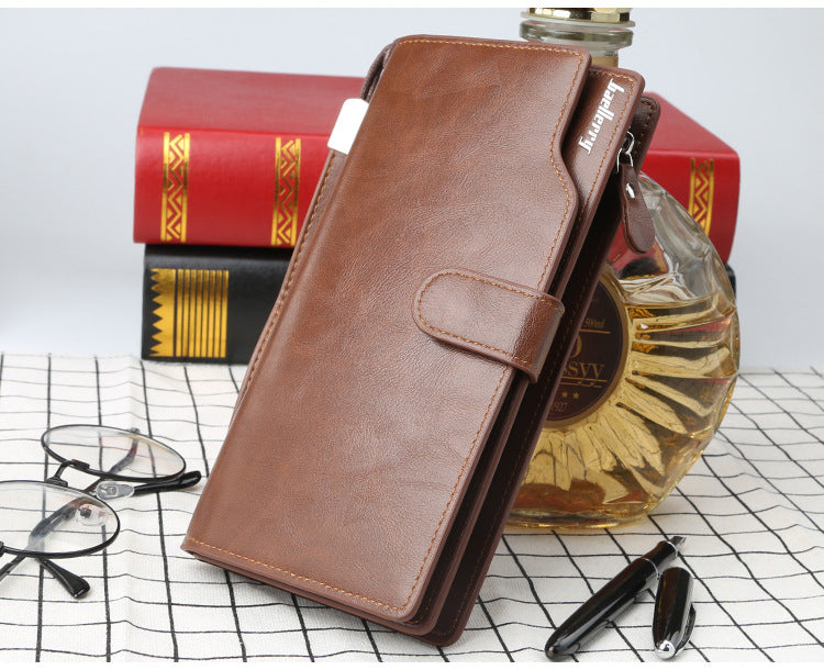 Baellerry Genuine Leather Men Wallet with Wrist Strap