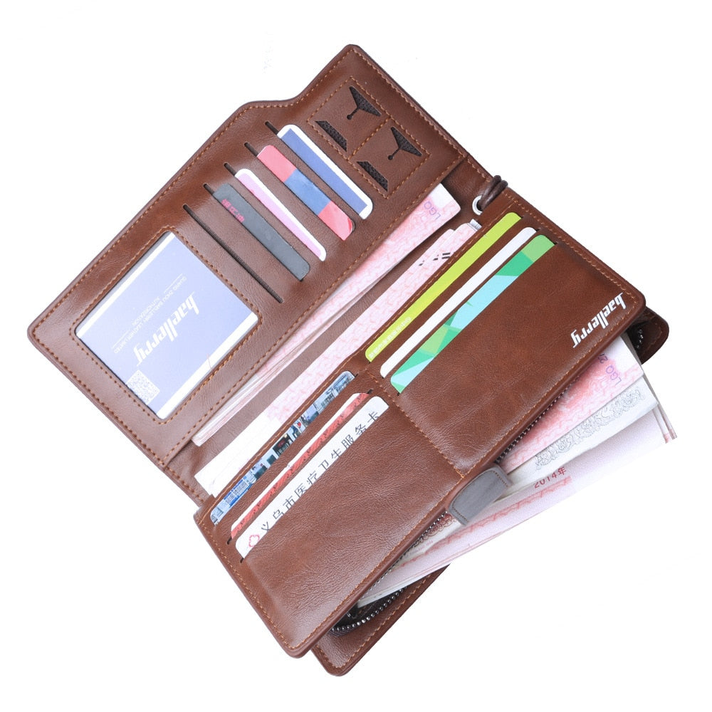 Baellerry Genuine Leather Men Wallet with Wrist Strap