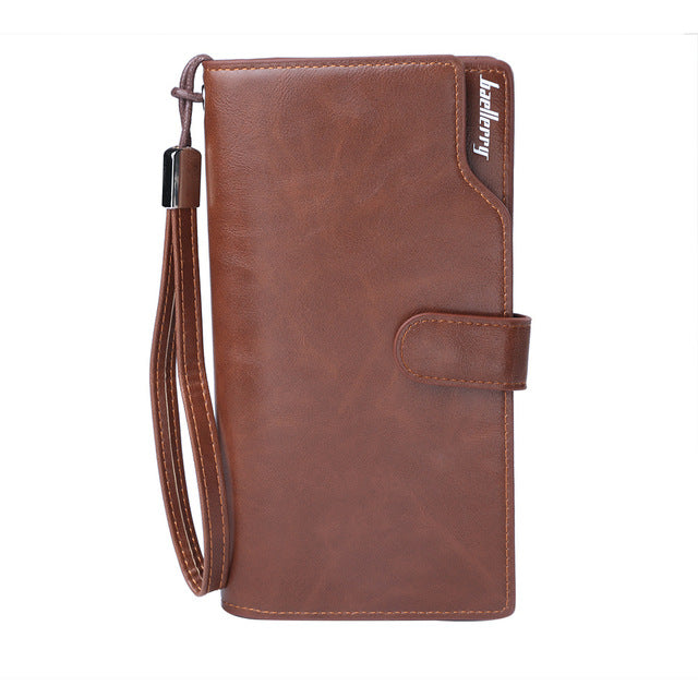Baellerry Genuine Leather Men Wallet with Wrist Strap