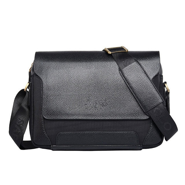 Black and Brown Messenger Bag
